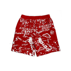 Mixed Emotions　Red “Graffiti” Shorts