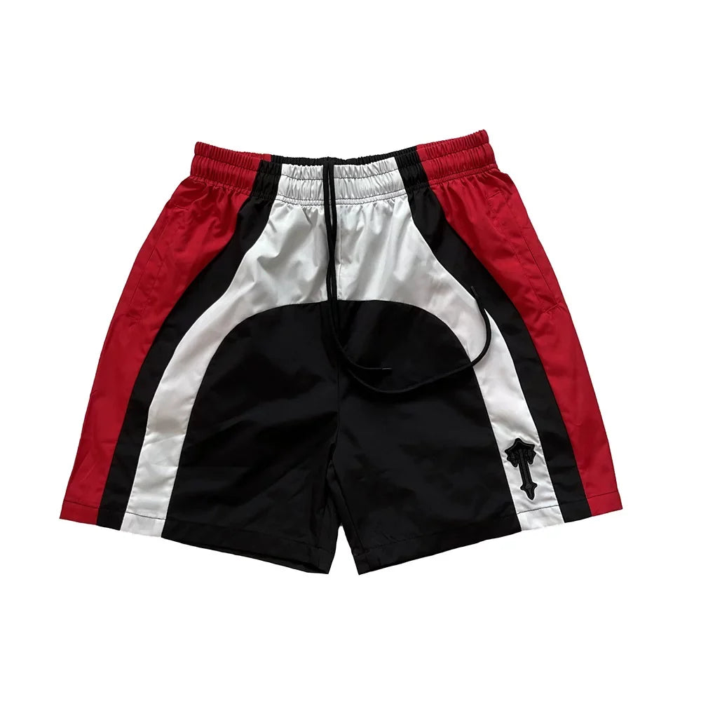 Trapstar Contrast Embroidered Shorts Red