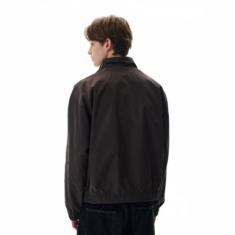 NOAH MARS Old Money Vibe Stand Collar Short Casual Windbreaker Jacket